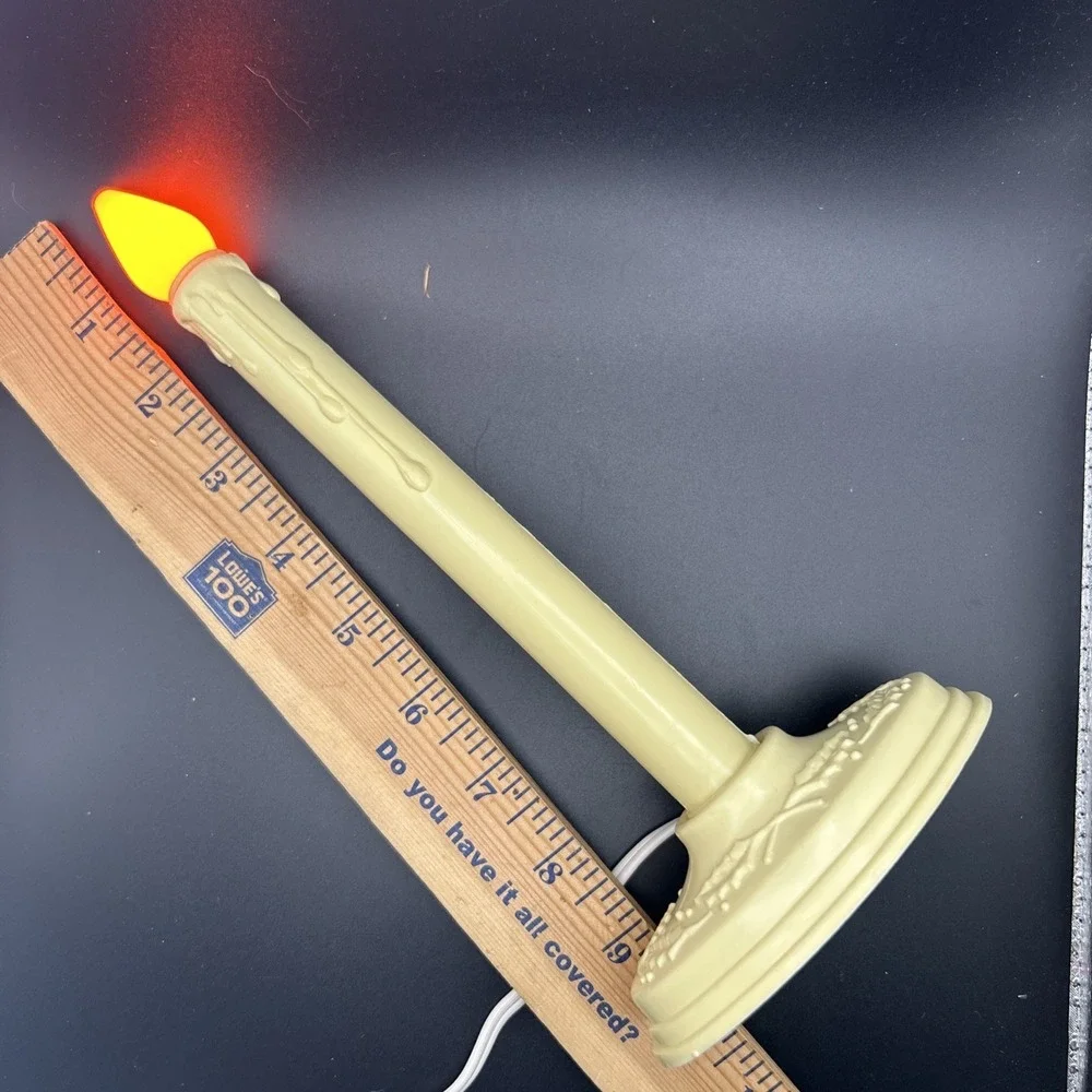 Vintage Electric Candle Light Drip Candlestick Orange Bulb Halloween Christmas